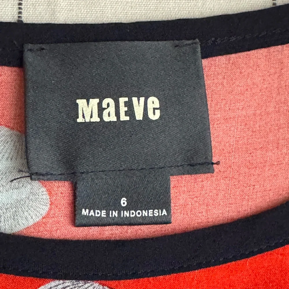 Anthropologie Maeve Red Hat Printmaker Blouse size 6 - Picture 5 of 6